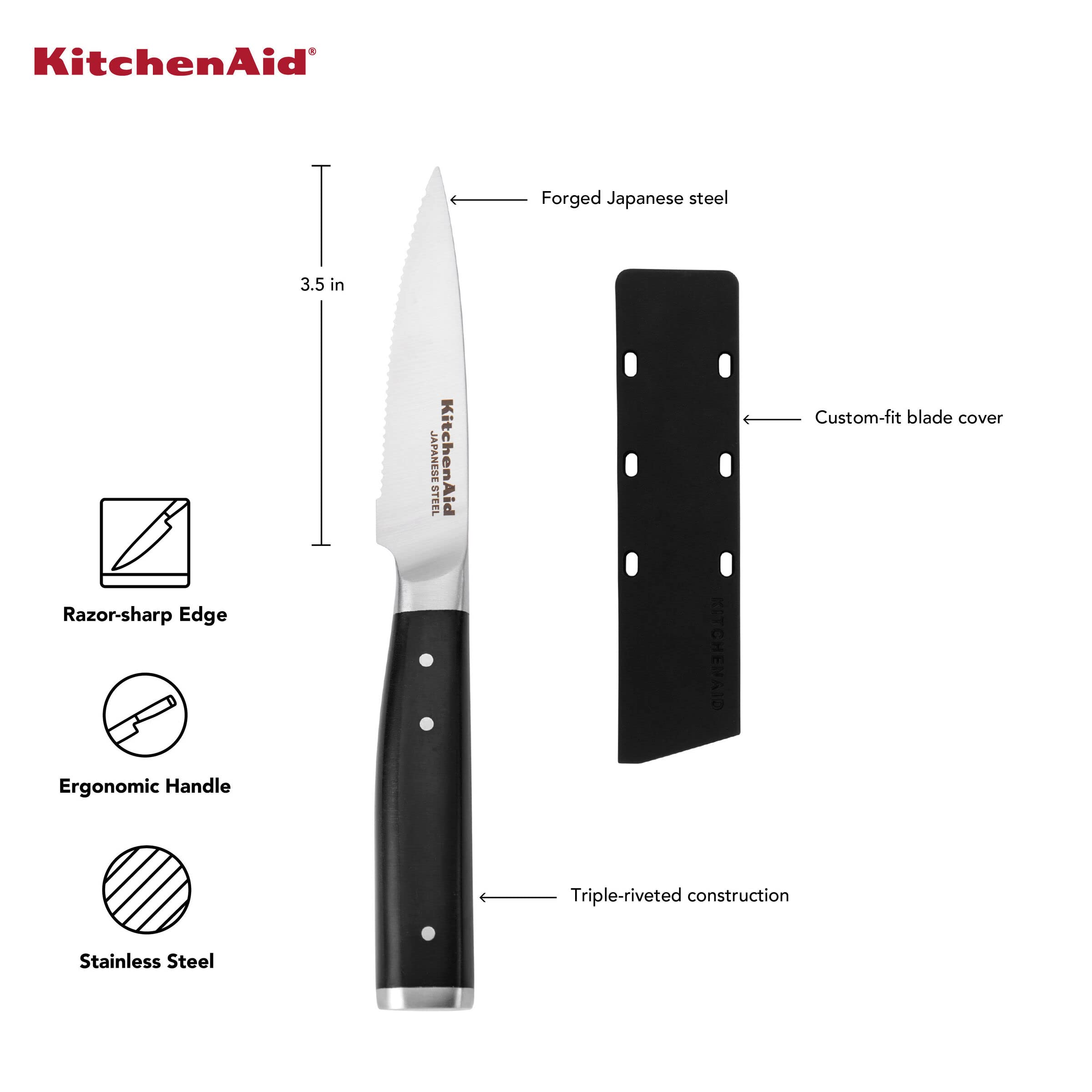 Foto 6 pulgar | Cuchillo Kitchenaid Gourmet Forjado Con Triple Remache, 3.5 Pulgadas - Venta Internacional.