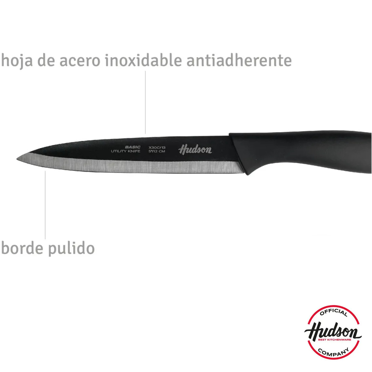 Foto 3 pulgar | Cuchillo Cocina Hudson 5'' 12cm Inoxidable Antiadherente