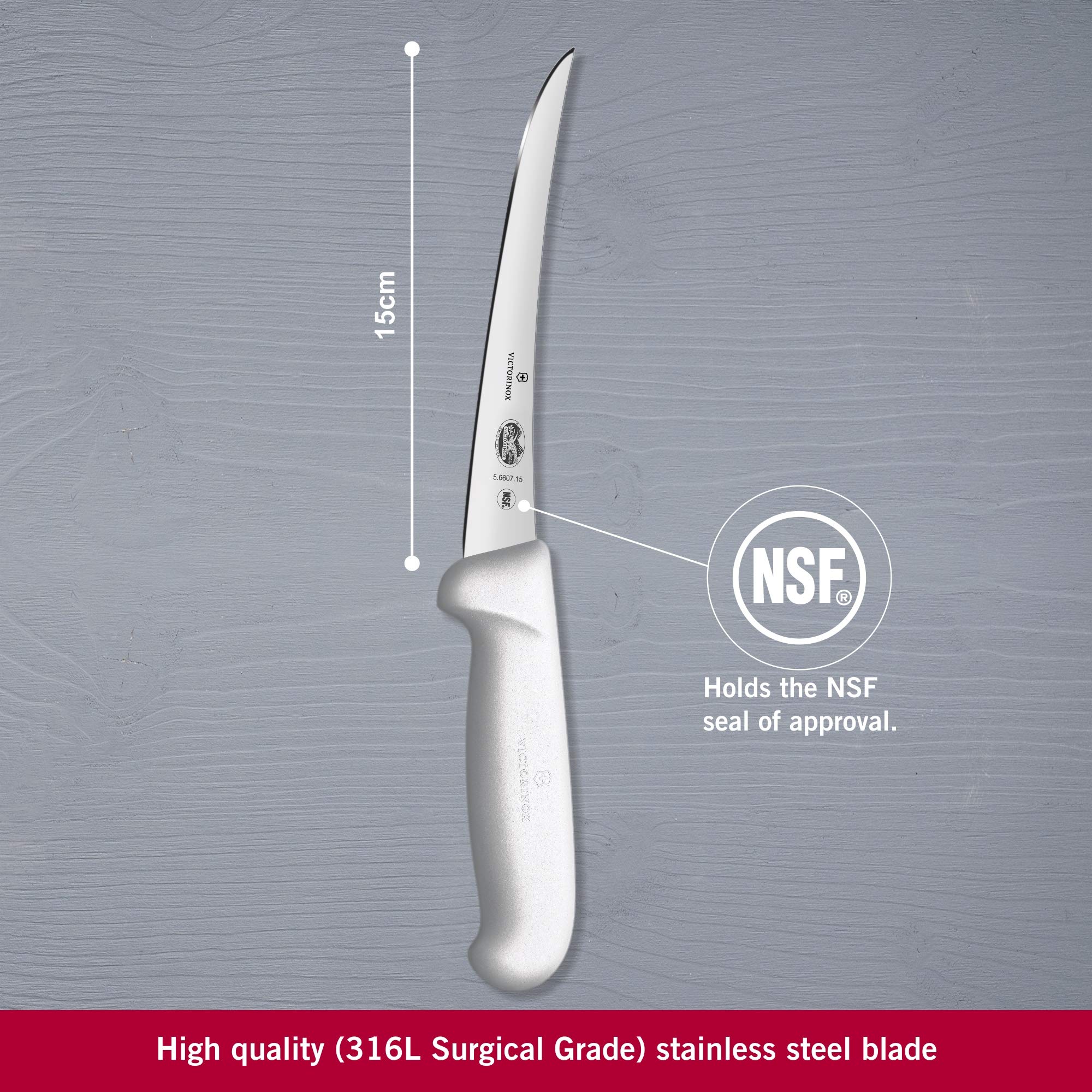 Foto 3 pulgar | Cuchillo Para Deshuesar Victorinox, Semirrígido, 15 Cm, Blanco Fibrox - Venta Internacional.