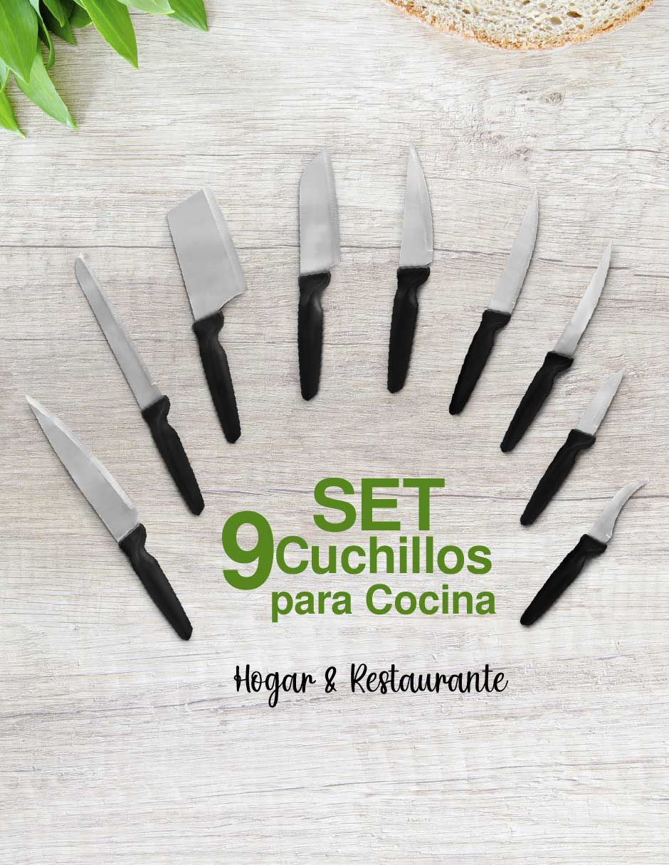 Foto 3 pulgar | Set De 9 Cuchillos De Cocina