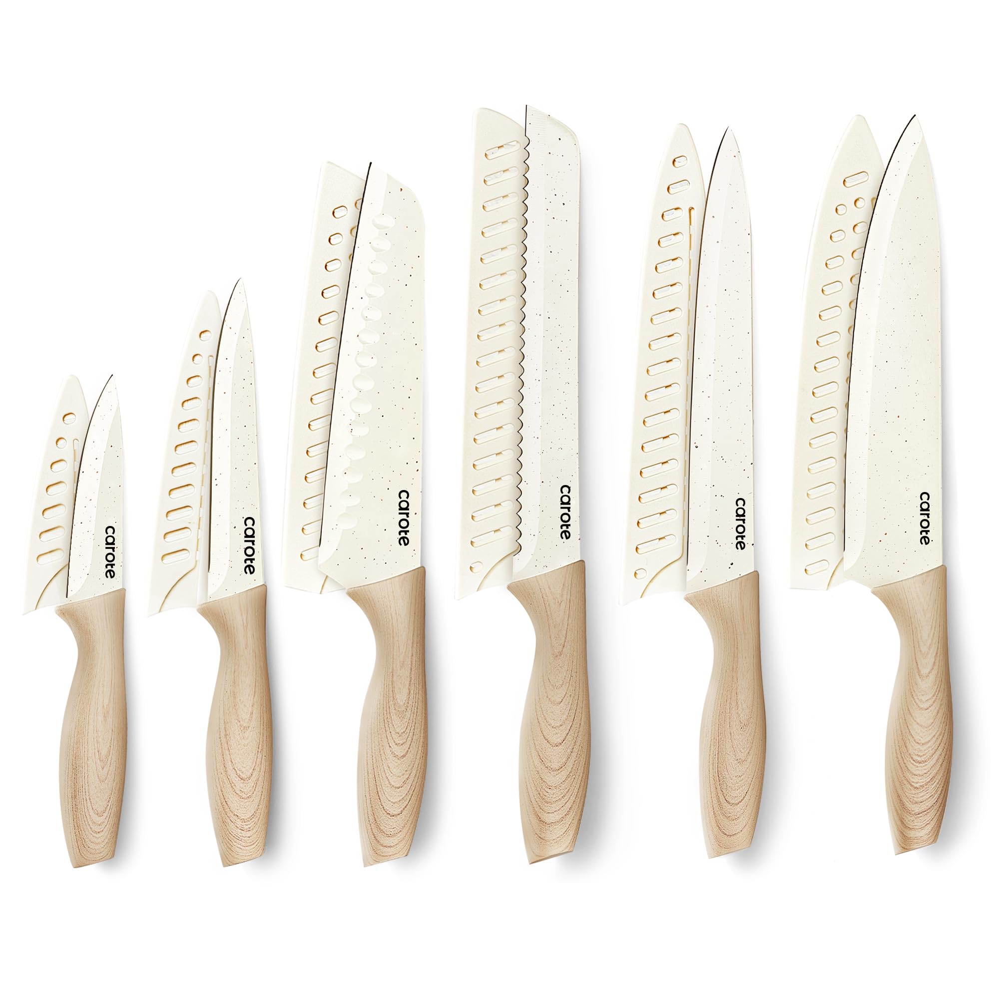 Foto 1 | Juego De Cuchillos Carote De 12 Piezas Con Protectores De Hoja De Acero Inoxidable - Venta Internacional.