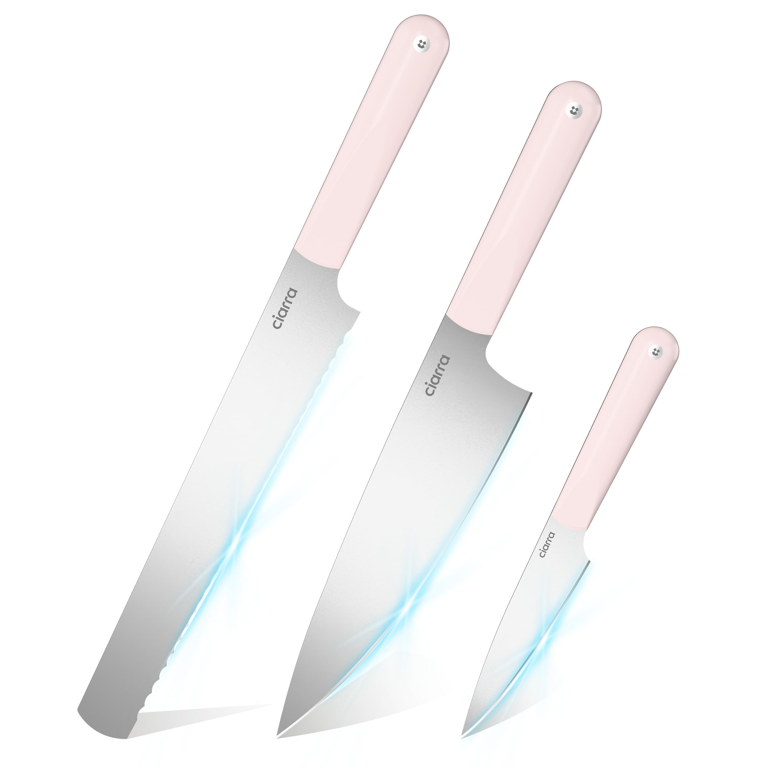 Foto 1 | Set De Cuchillos De Cocina Ciarra 4 Piezas De Acero Inoxidable Con Caja De Regalo (rosa)
