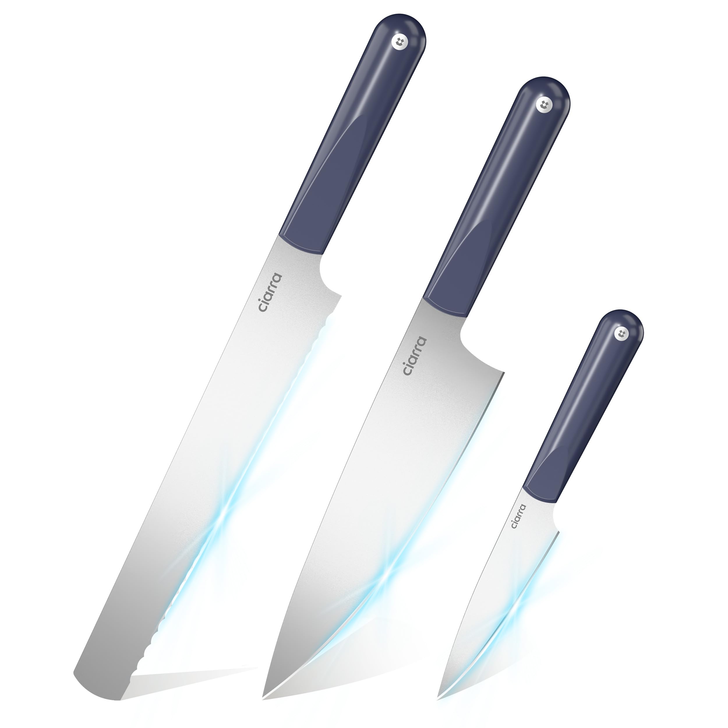 Foto 1 | Set De Cuchillos De Cocina Ciarra 5 Piezas De Acero Inoxidable Con Caja De Regalo (azul)