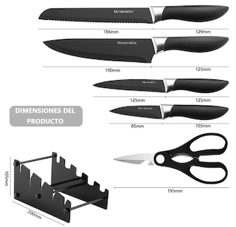 Foto 2 | Xtellar Juego De Cuchillos Cocina Premium 6 Piezas Profesionales Con Tabla De Corte