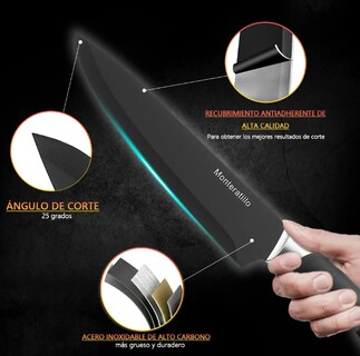 Foto 4 | Xtellar Juego De Cuchillos Cocina Premium 6 Piezas Profesionales Con Tabla De Corte