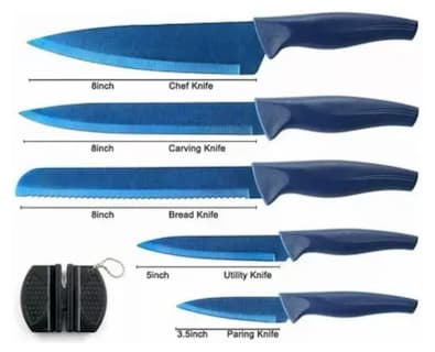 Foto 3 | Set Xtellar De Cuchillos De Cocina Profesionales De Acero Inoxidable 6 Pzs - Resistentes Y Duraderos