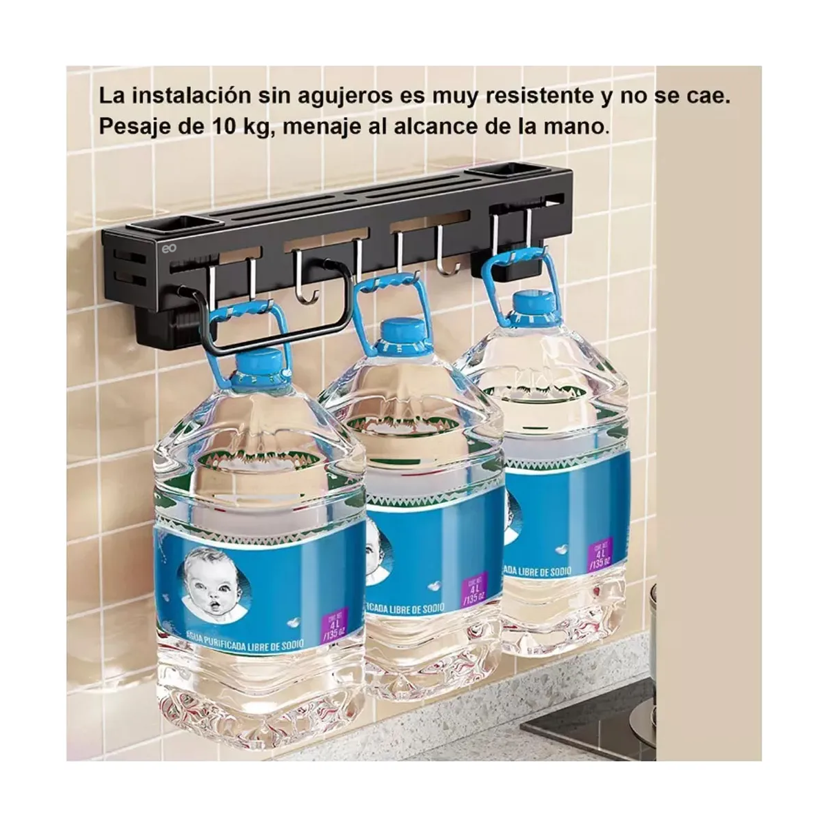 Foto 3 pulgar | Soporte Para Cuchillos Pared Cocina Eo Safe Imports Esi-20627 Gris