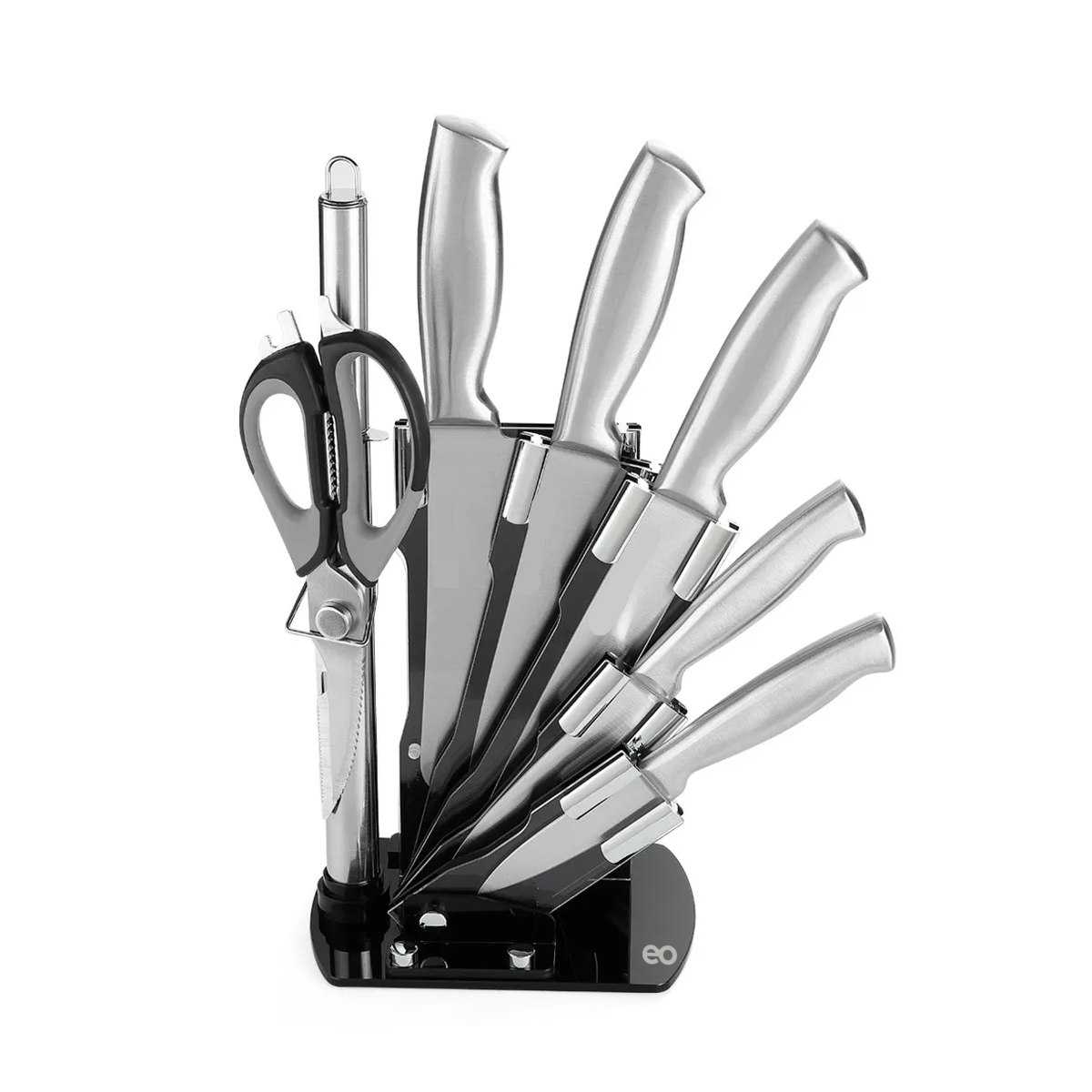 Foto 2 pulgar | Juego De Cuchillos De Cocina 8 Piezas Con Base Eo Safe Imports Esi-20705 Plata