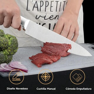 Foto 3 | Juego De Cuchillos De Cocina 8 Piezas Con Base Eo Safe Imports Esi-20705 Plata