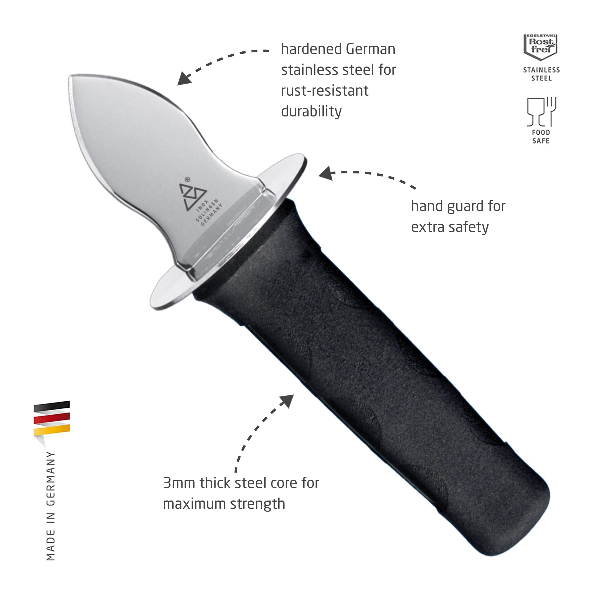 Foto 2 | Cuchillo Oyster Triangular De Acero Inoxidable Cleanly Shucks Alemania - Venta Internacional.