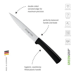 Foto 2 | Cuchillo De Cocina Triangular Con Hoja De Acero Inoxidable Con Borde Ondulado De 16 Cm - Venta Internacional.