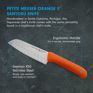 Foto 2 | Cuchillo Santoku Messermeister Petite Messer De 5 Pulgadas Naranja - Venta Internacional.