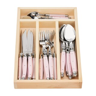 Foto 1 | Juego De Cubiertos Jean Dubost Laguiole 24 Piezas Con Asas Rosas - Venta Internacional.