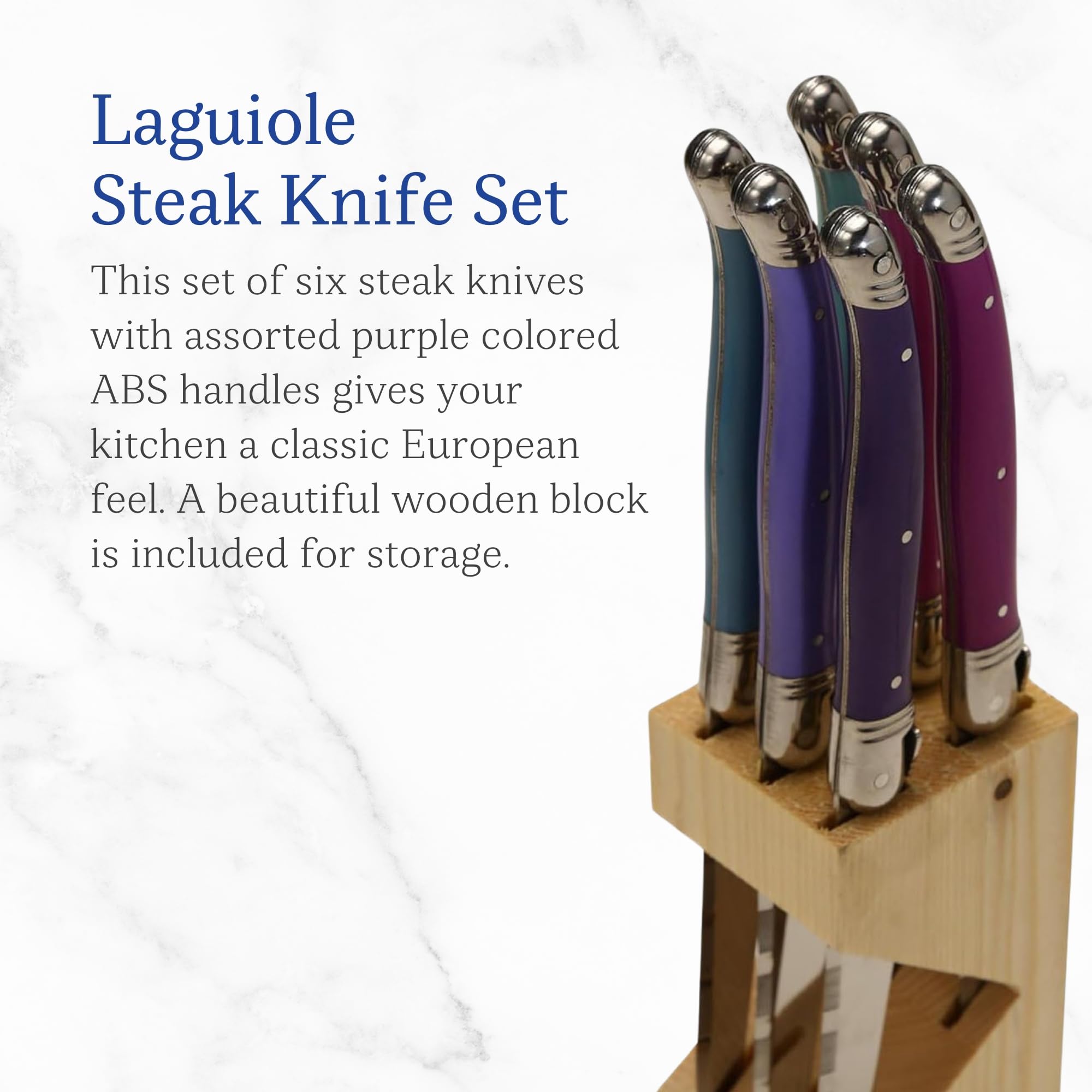 Foto 2 | Juego De Cuchillos Para Carne Jean Dubost Laguiole Provence Purple X6 - Venta Internacional.