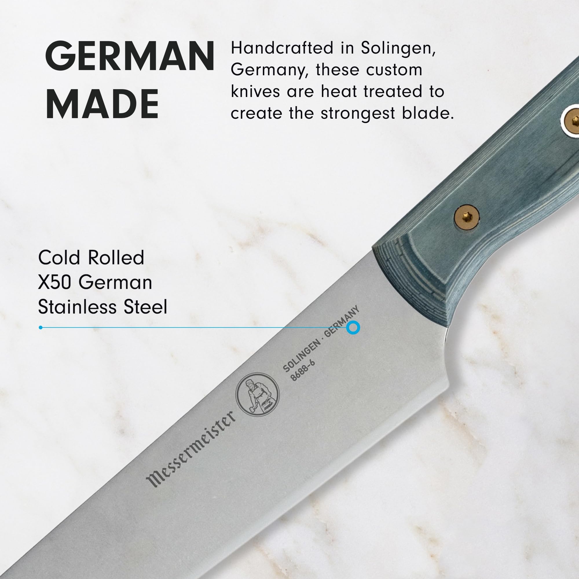 Foto 6 pulgar | Cuchillo Multiusos Messermeister Custom Indigo Blue 15 Cm - Venta Internacional.