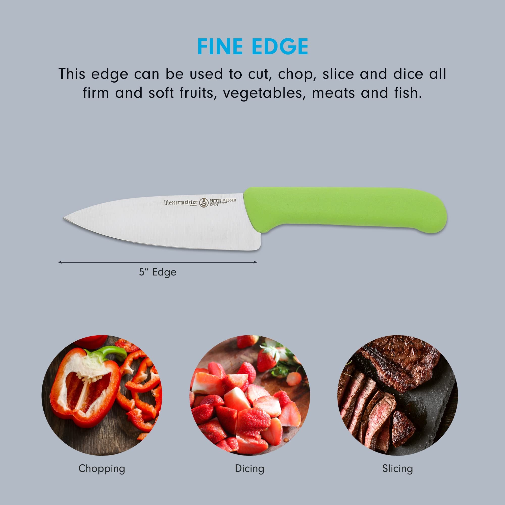 Foto 4 pulgar | Cuchillo De Chef Messermeister Petite Messer De 5 Pulgadas  Verde Inoxidable - Venta Internacional.
