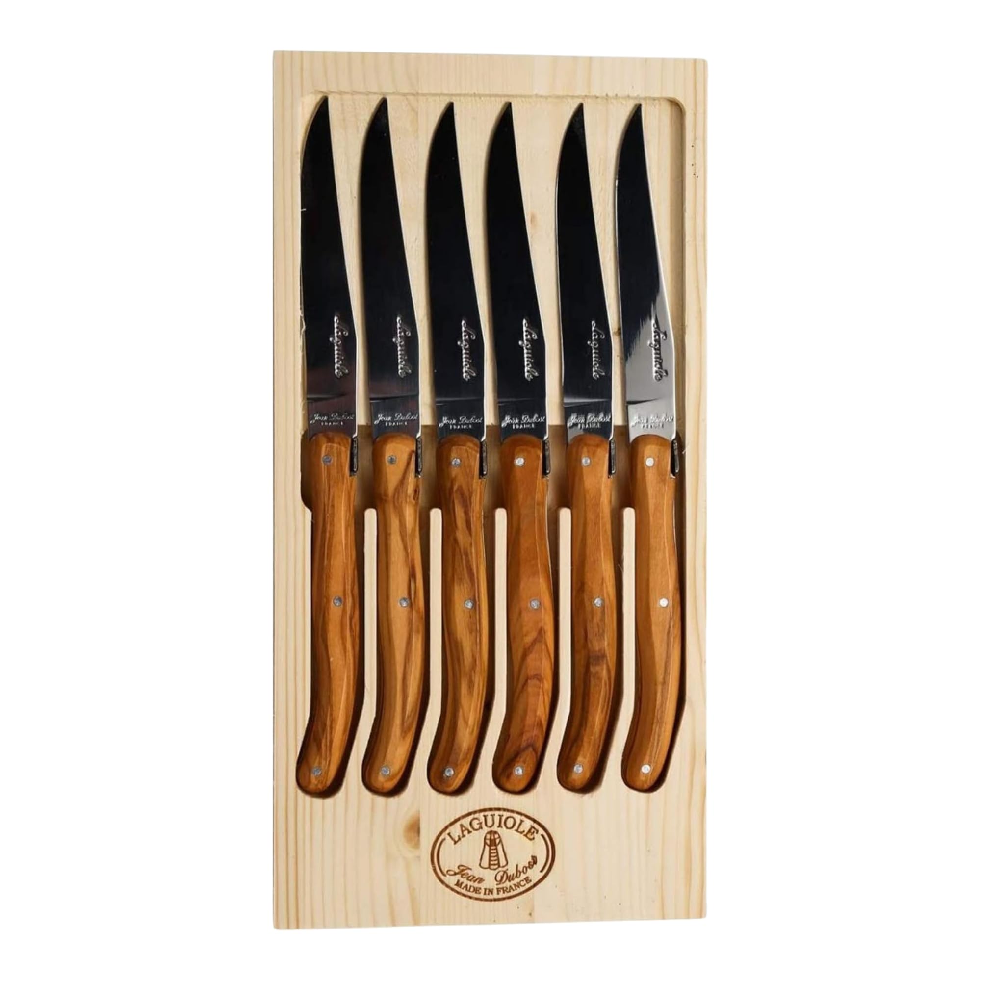 Foto 2 pulgar | Juego De Cuchillos Para Carne Jean Dubost Laguiole  Madera De Olivo  6 Piezas - Venta Internacional.
