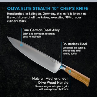 Foto 2 | Cuchillo De Chef Messermeister Oliva Elite Stealth 25 Cm - Venta Internacional.