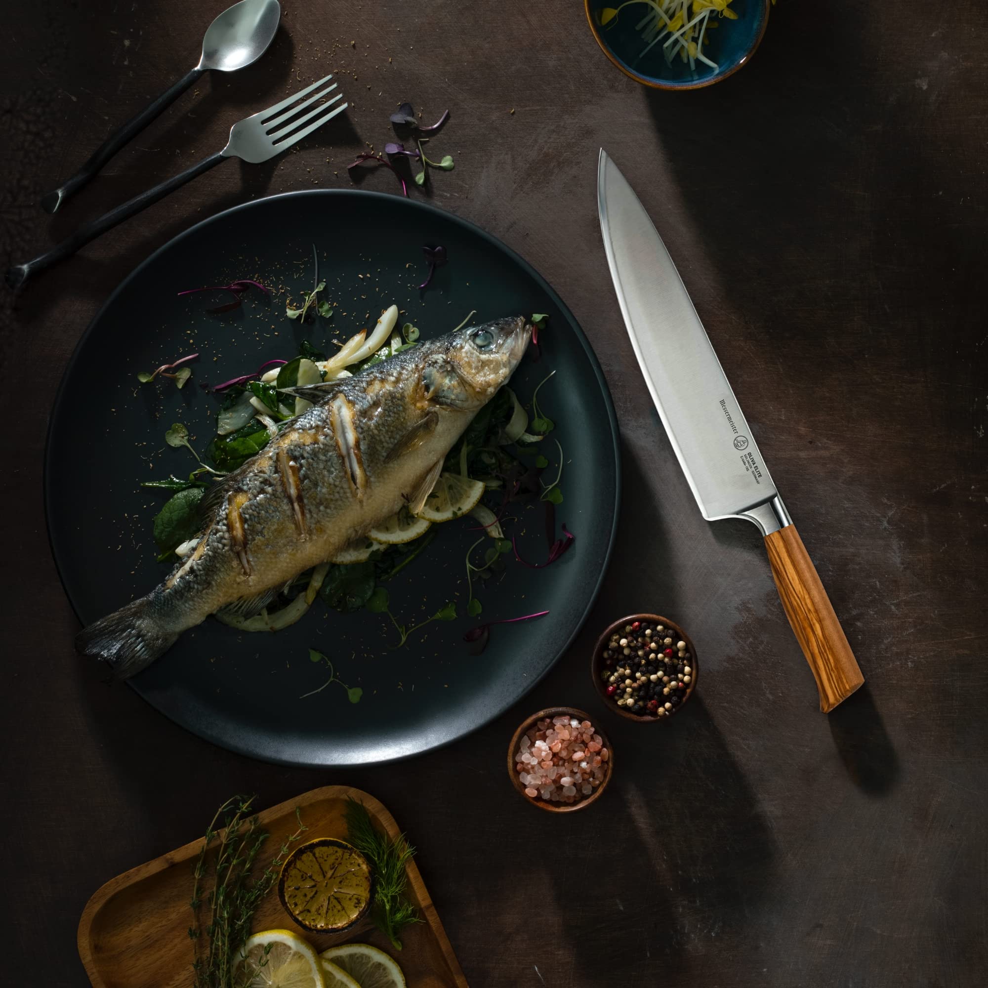 Foto 7 pulgar | Cuchillo De Chef Messermeister Oliva Elite Stealth 25 Cm - Venta Internacional.