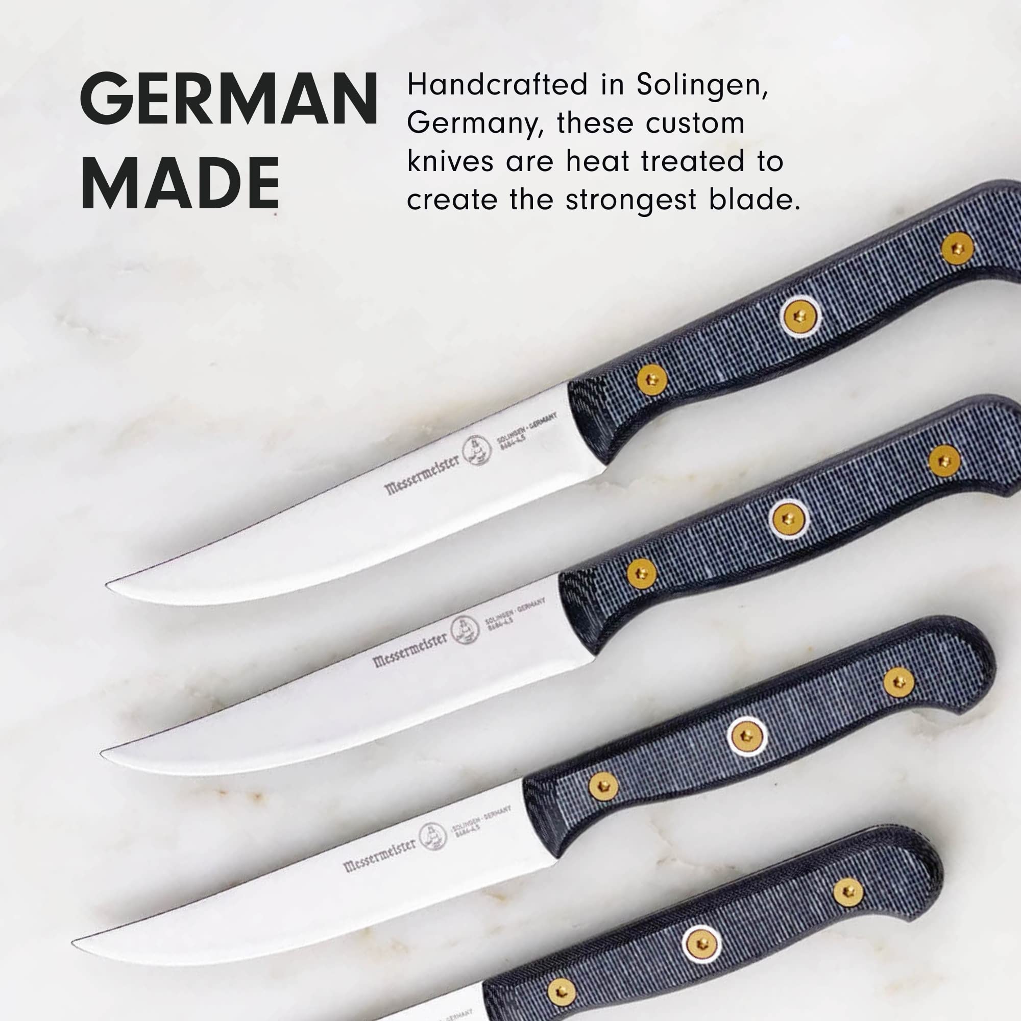 Foto 5 | Juego De Cuchillos Para Carne Messermeister Custom 4 Piezas X50 Steel - Venta Internacional.