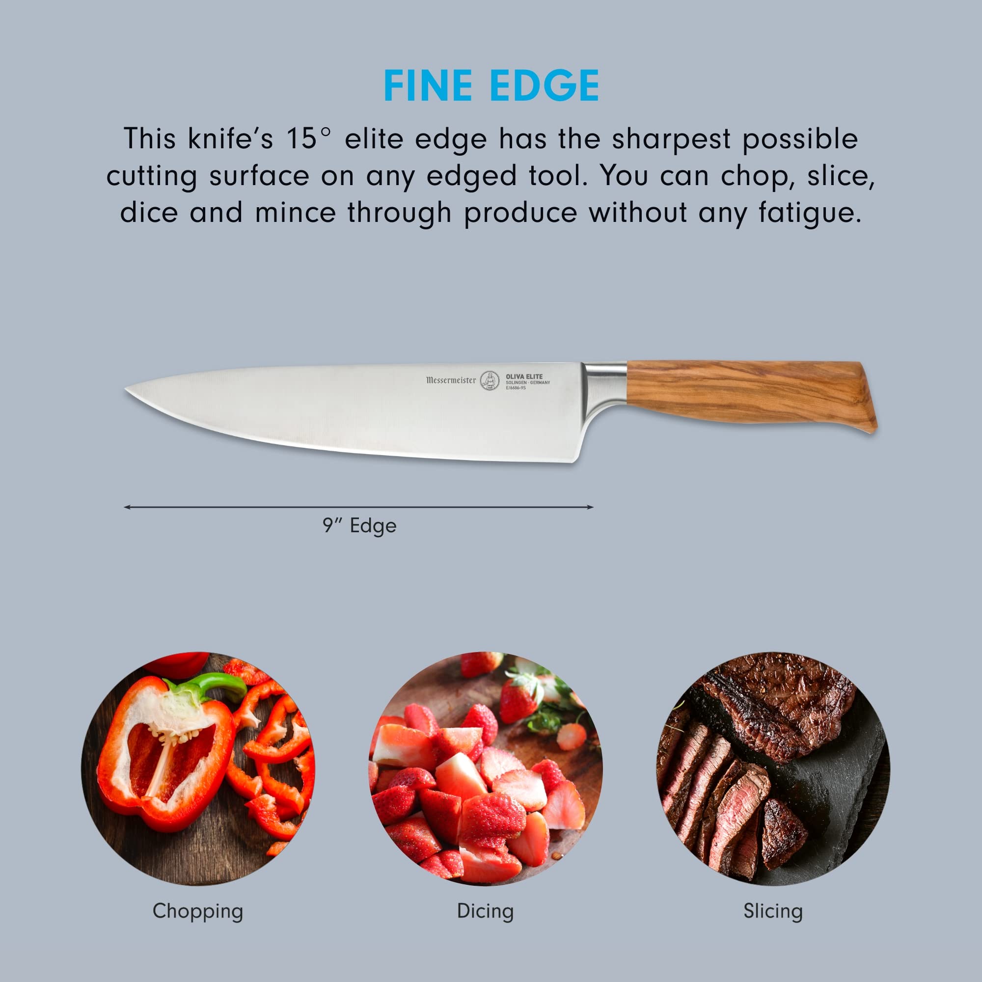 Foto 4 pulgar | Cuchillo De Chef Messermeister Oliva Elite Stealth 9'' - Venta Internacional.