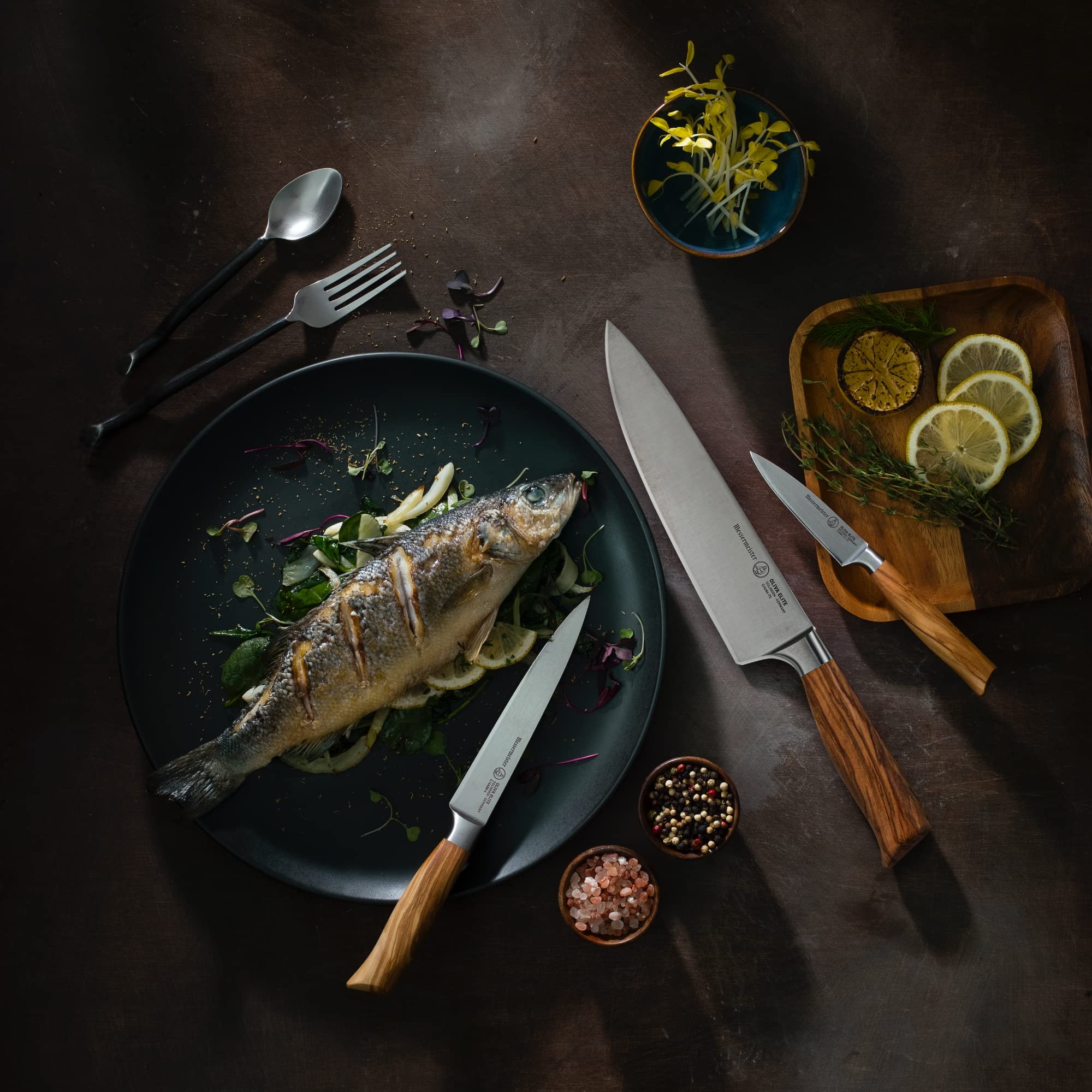 Foto 7 pulgar | Cuchillo De Chef Messermeister Oliva Elite Stealth 9'' - Venta Internacional.