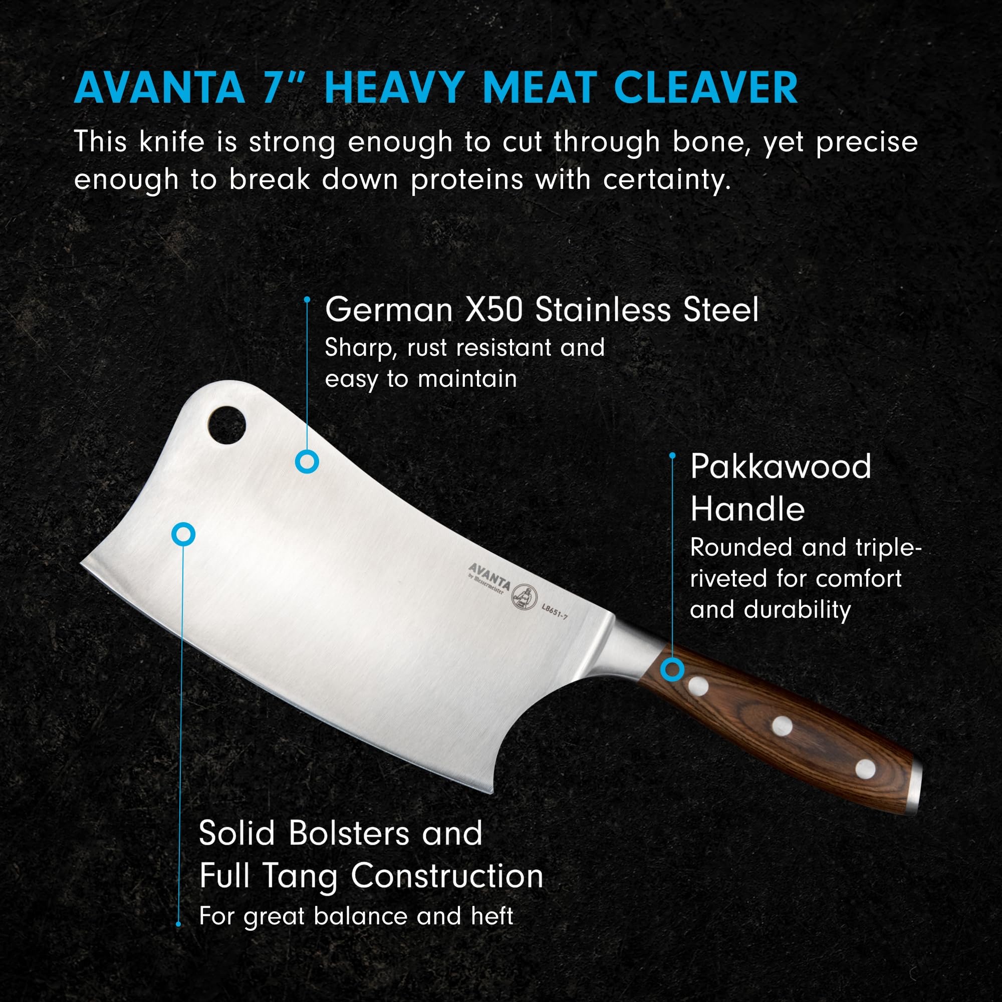Foto 3 pulgar | Cuchilla De Carne Messermeister Avanta Forjada De Acero Alemán De 18 Cm - Venta Internacional.