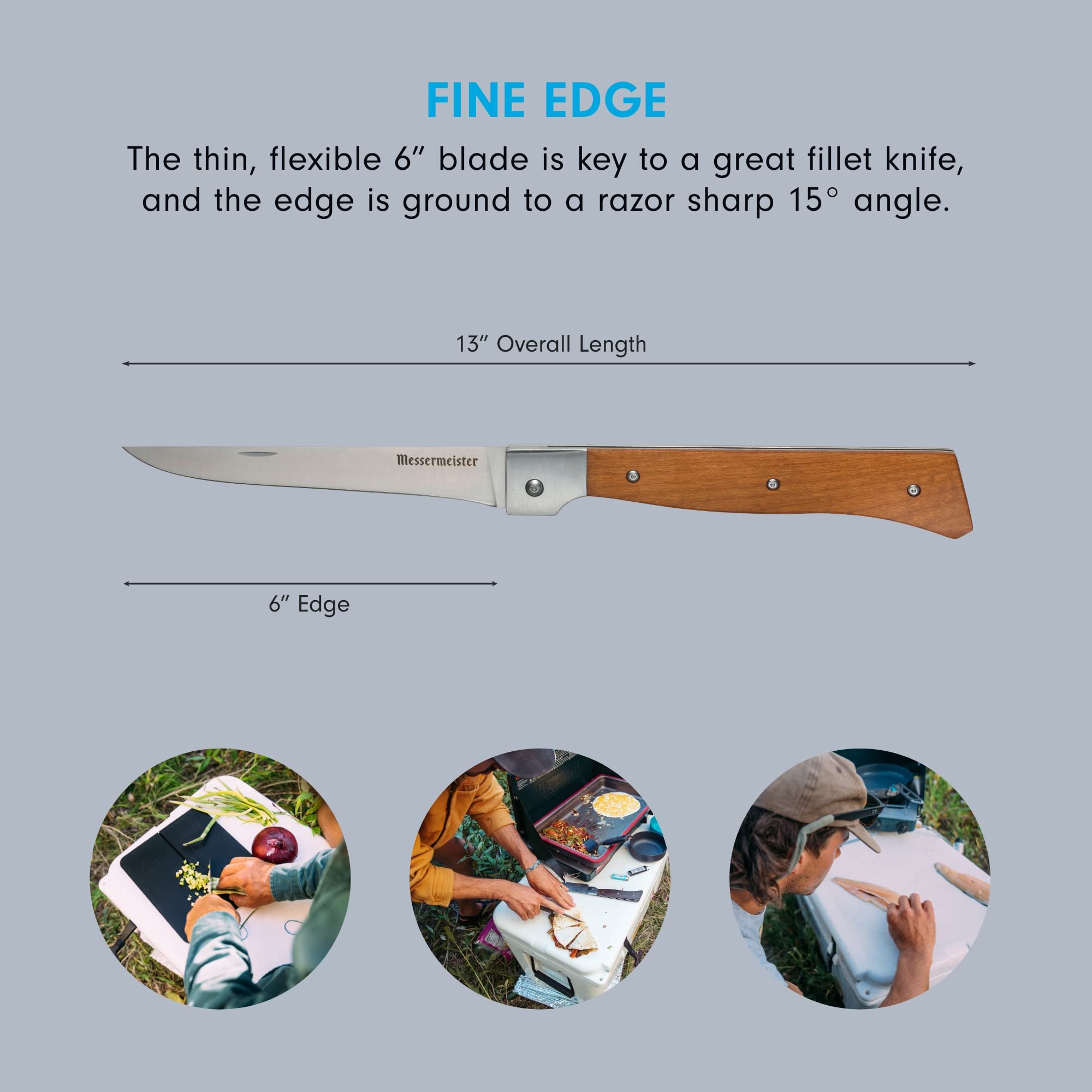 Foto 4 pulgar | Cuchillo Para Filetear Messermeister Adventure Chef Plegable 15 Cm - Venta Internacional.