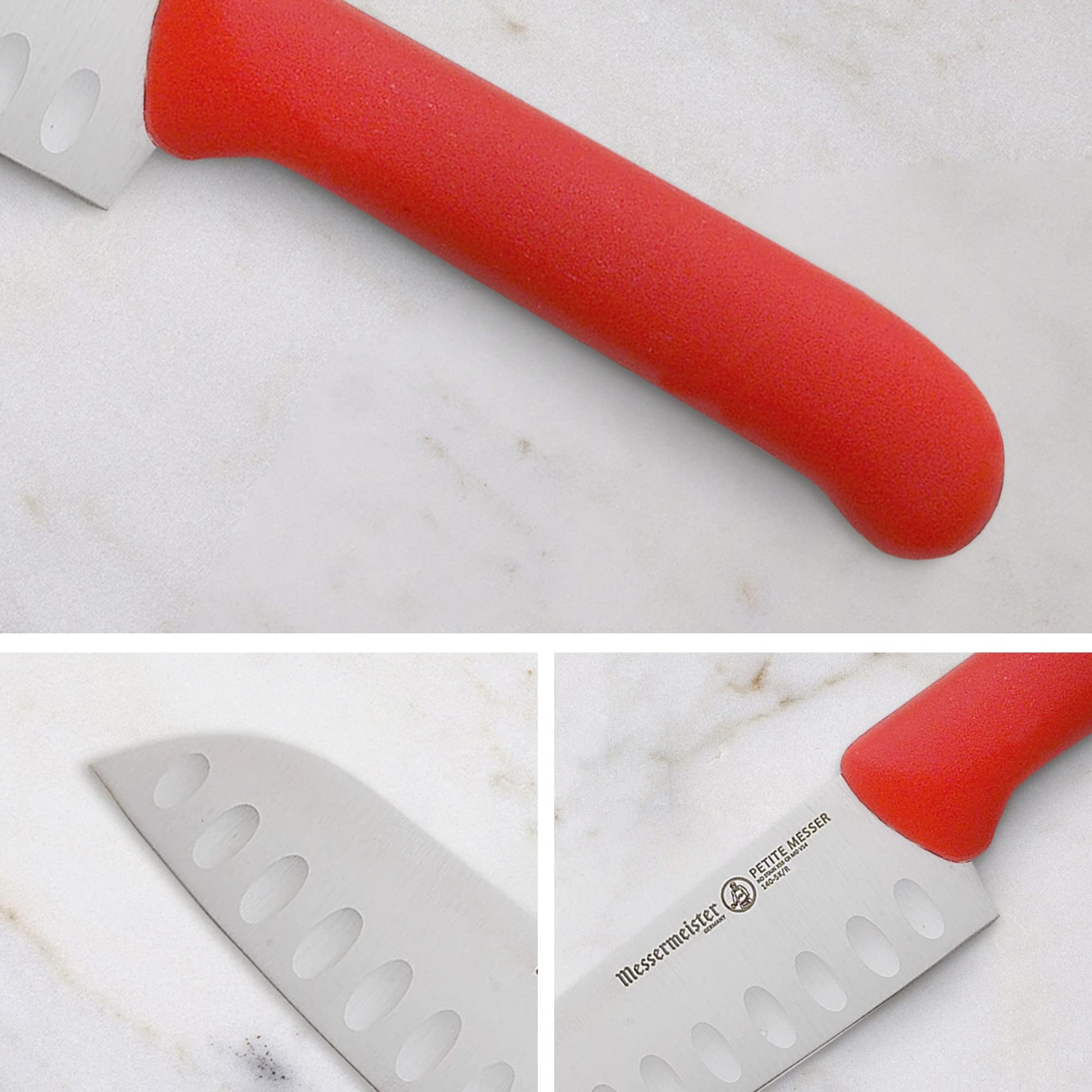 Foto 5 pulgar | Cuchillo Santoku Messermeister Petite Messer De 5 Pulgadas  Rojo Inoxidable - Venta Internacional.