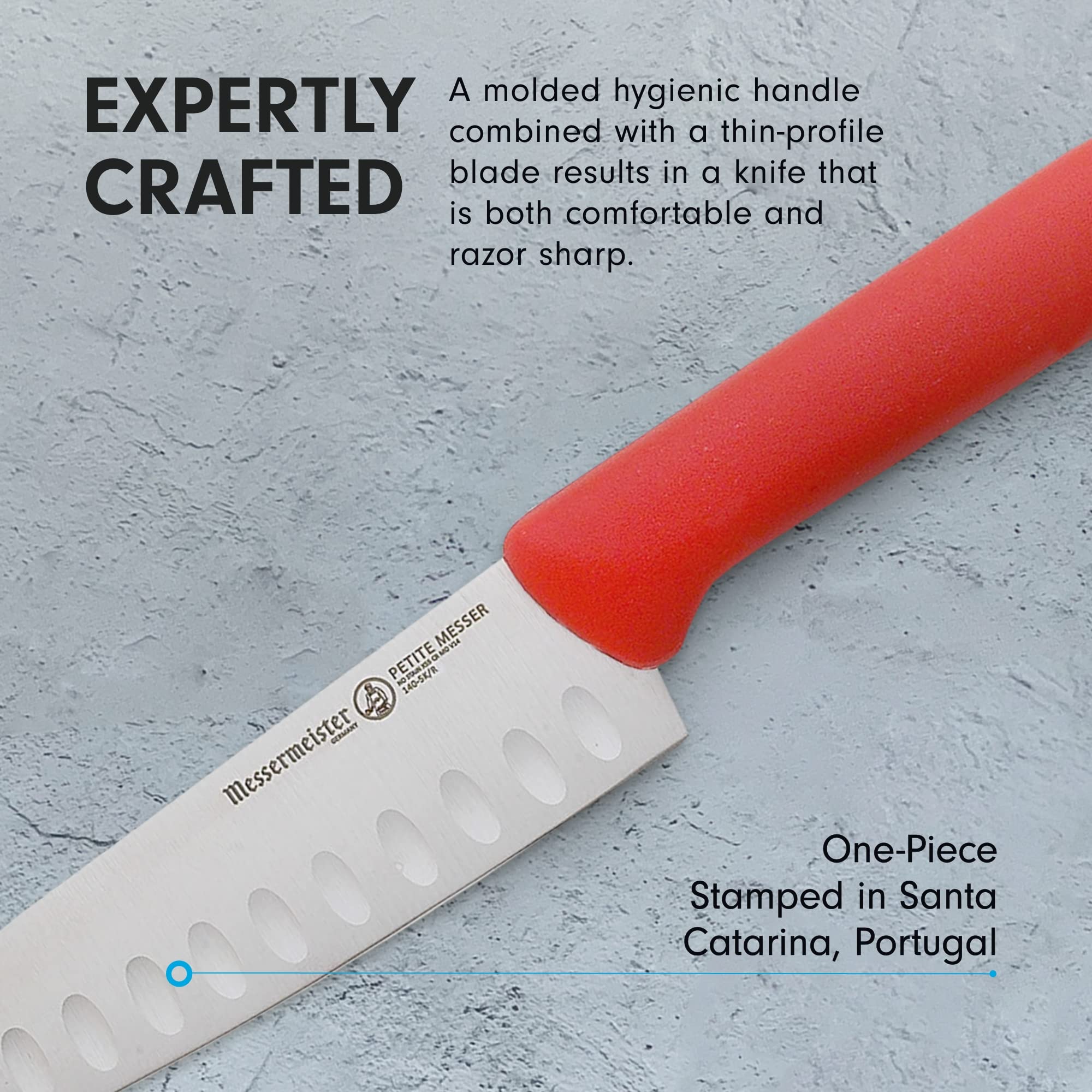 Foto 6 pulgar | Cuchillo Santoku Messermeister Petite Messer De 5 Pulgadas  Rojo Inoxidable - Venta Internacional.