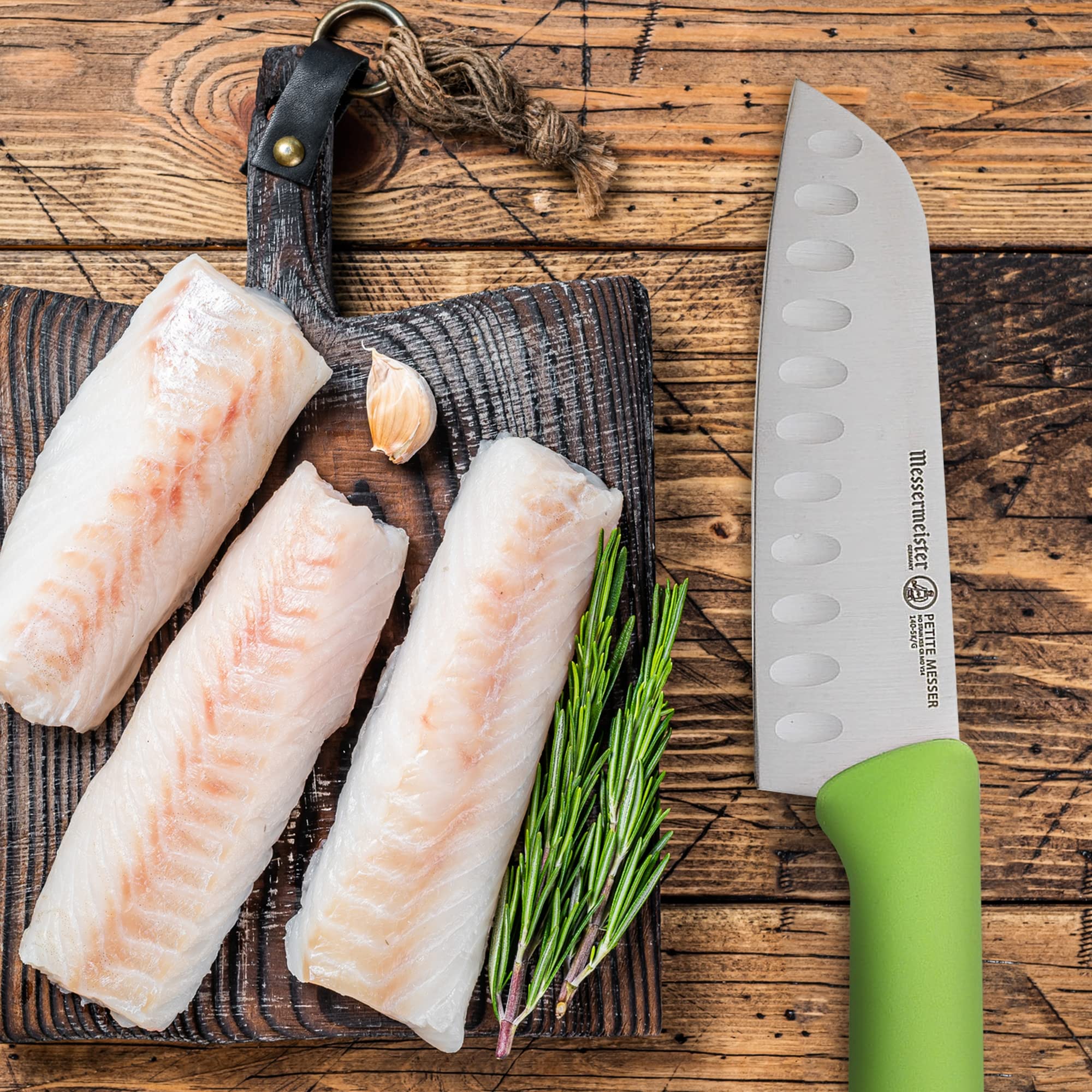 Foto 7 pulgar | Cuchillo Santoku Messermeister Petite Messer De 5 Pulgadas Con Mango Verde - Venta Internacional.