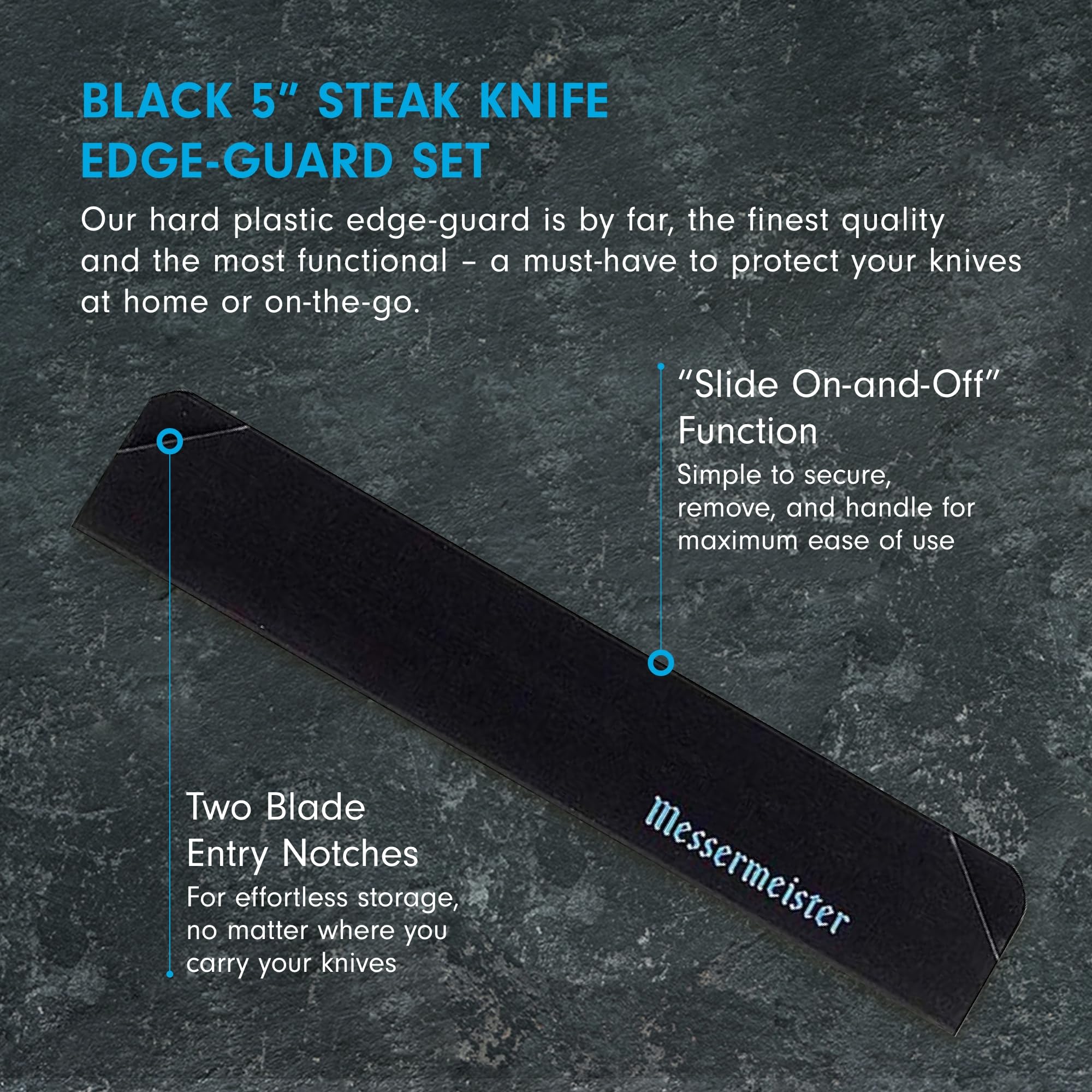 Foto 3 pulgar | Juego De Cuchillos Para Carne Messermeister Con Protección De Bordes Negros  4 Piezas - Venta Internacional.