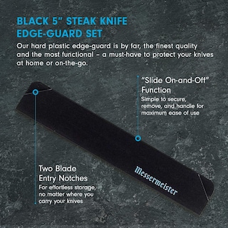 Foto 2 | Juego De Cuchillos Para Carne Messermeister Con Protección De Bordes Negros 4 Piezas - Venta Internacional.