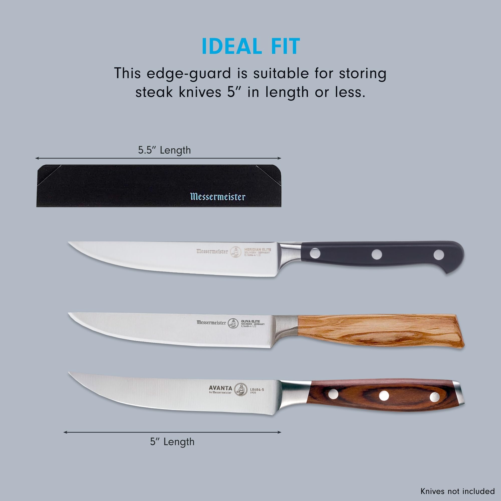Foto 4 pulgar | Juego De Cuchillos Para Carne Messermeister Con Protección De Bordes Negros  4 Piezas - Venta Internacional.