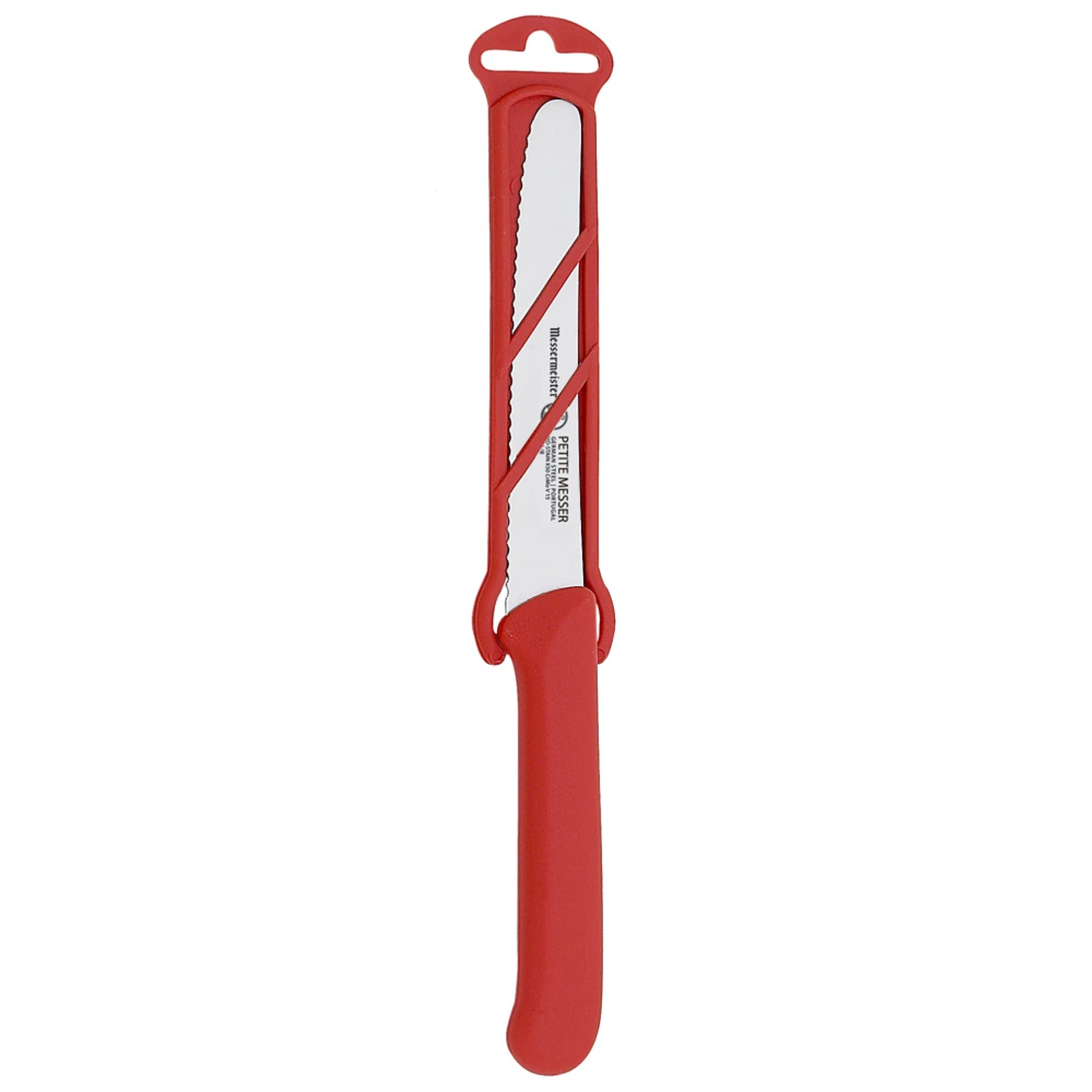 Foto 2 pulgar | Cuchillo Para Tomates Messermeister Rojo De 11 5 Cm Con Funda De Acero Alemán - Venta Internacional.