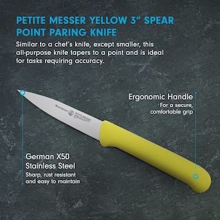 Foto 2 | Cuchillo Para Pelar Messermeister Petite Messer De 3 Pulgadas Amarillo Con Funda - Venta Internacional.