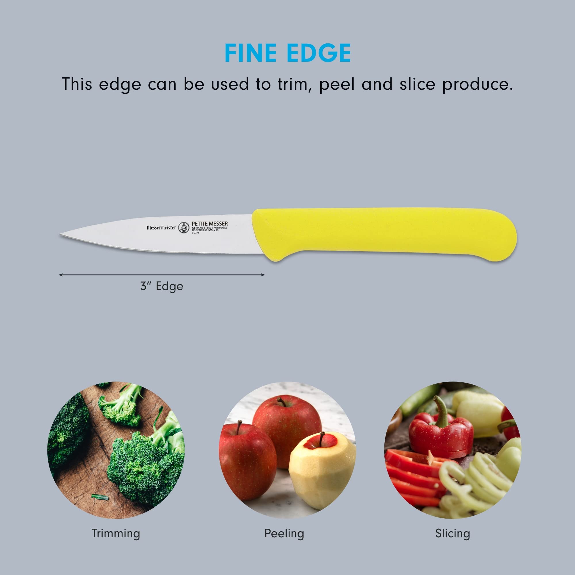 Foto 4 pulgar | Cuchillo Para Pelar Messermeister Petite Messer De 3 Pulgadas  Amarillo Con Funda - Venta Internacional.