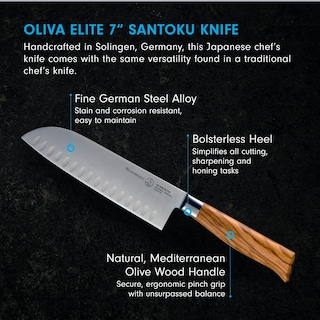 Foto 2 | Cuchillo Santoku Messermeister Oliva Elite De 18 Cm Con Mango De Madera - Venta Internacional.