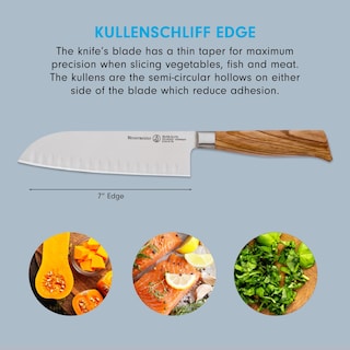 Foto 3 | Cuchillo Santoku Messermeister Oliva Elite De 18 Cm Con Mango De Madera - Venta Internacional.