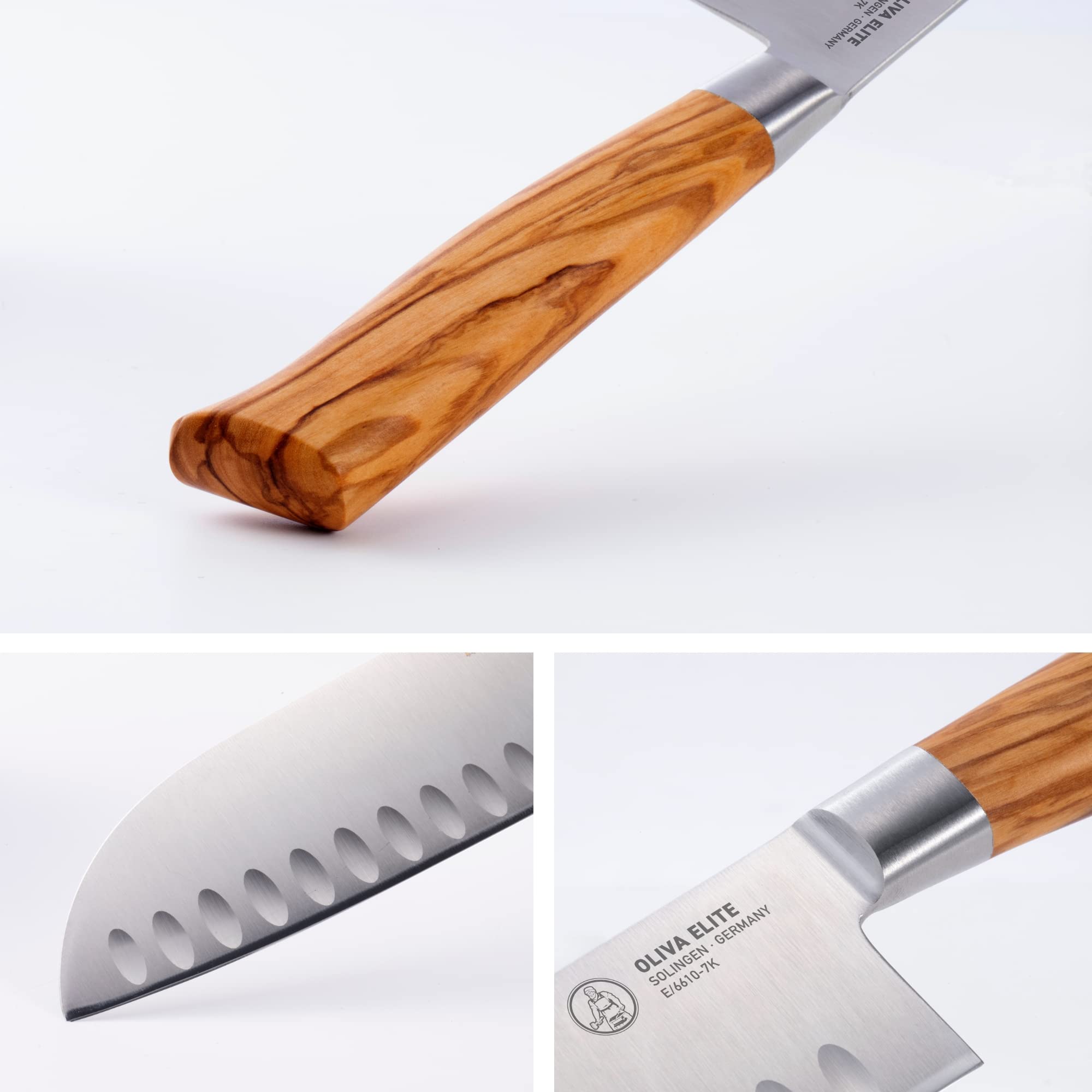 Foto 5 pulgar | Cuchillo Santoku Messermeister Oliva Elite De 18 Cm Con Mango De Madera - Venta Internacional.