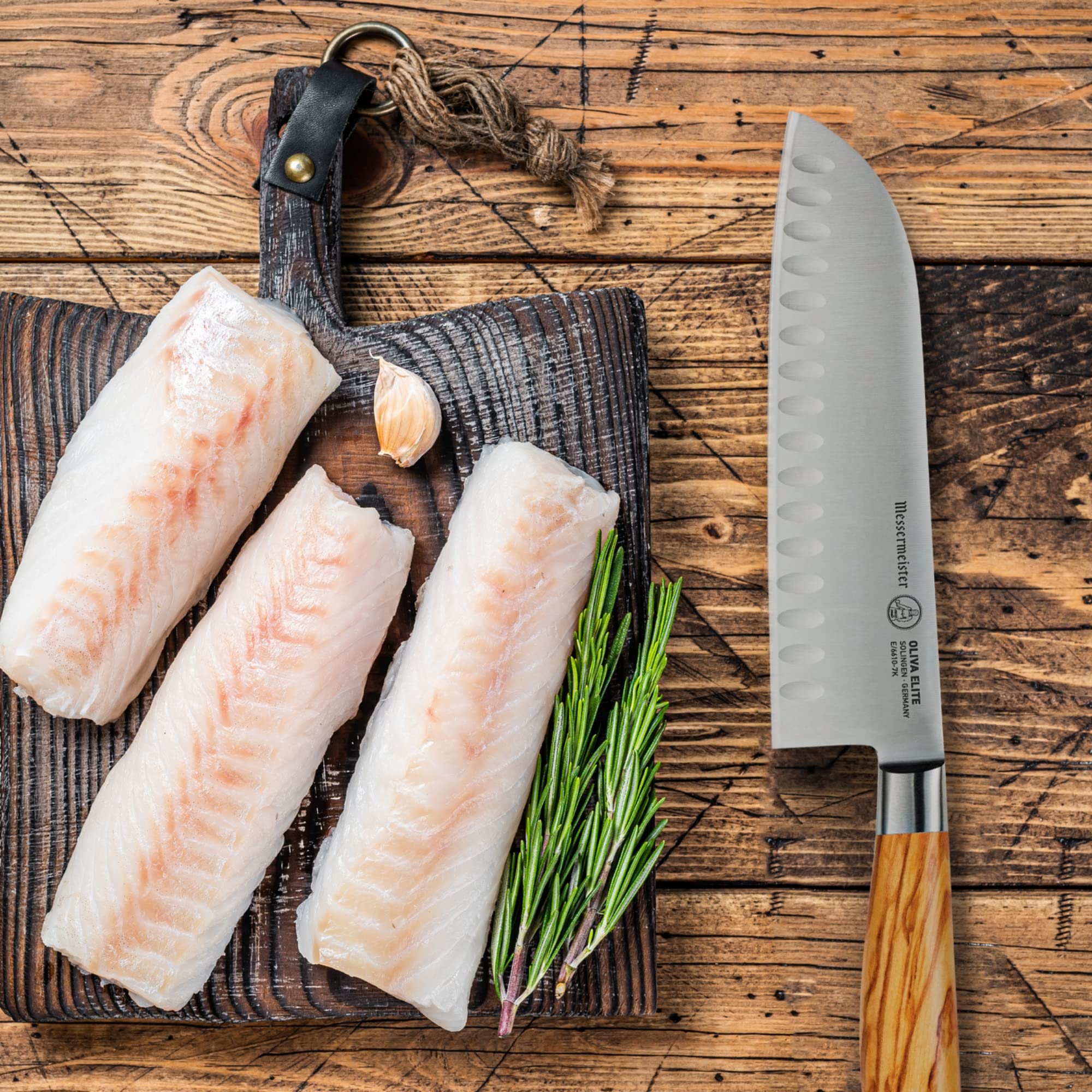 Foto 7 pulgar | Cuchillo Santoku Messermeister Oliva Elite De 18 Cm Con Mango De Madera - Venta Internacional.