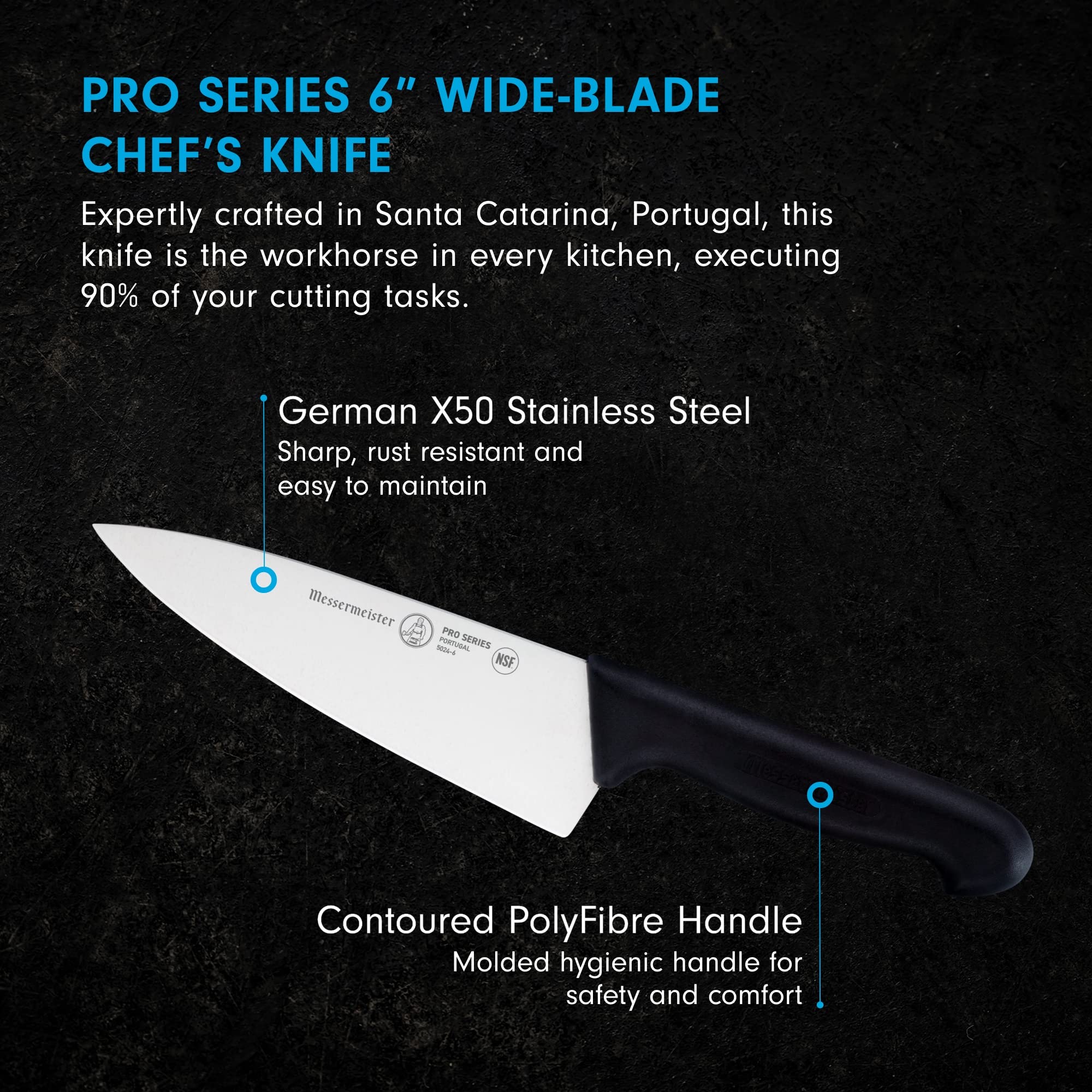 Foto 3 pulgar | Cuchillo De Chef Messermeister Pro Series  Hoja Ancha De 15 Cm - Venta Internacional.