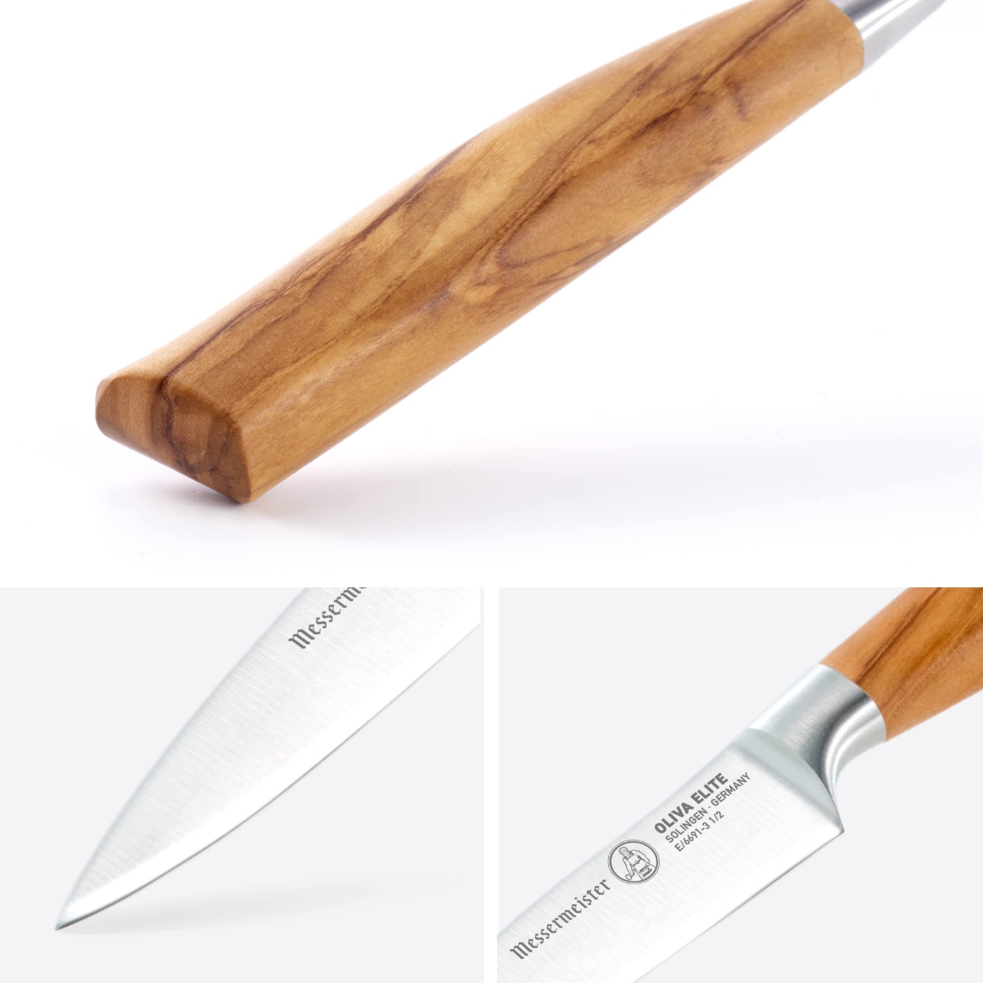 Foto 5 pulgar | Cuchillo De Pelar Messermeister Oliva Elite 9 Cm Con Madera De Olivo - Venta Internacional.