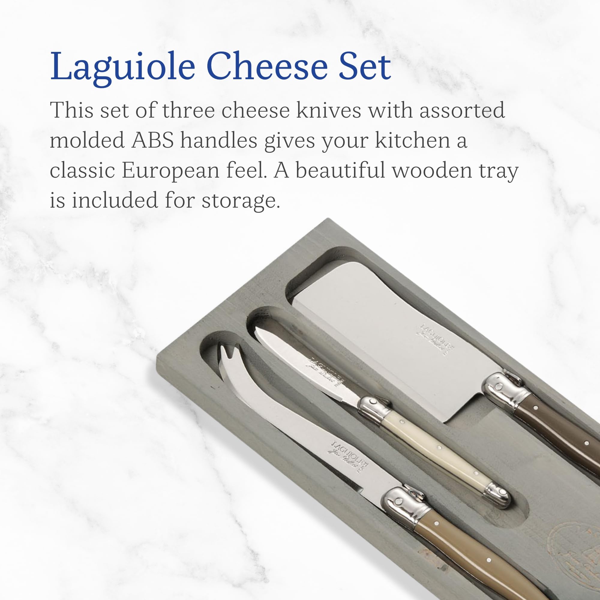 Foto 2 | Juego De Cuchillos Para Queso Jean Dubost Laguiole Con Bandeja De Madera  3 Unidades - Venta Internacional.
