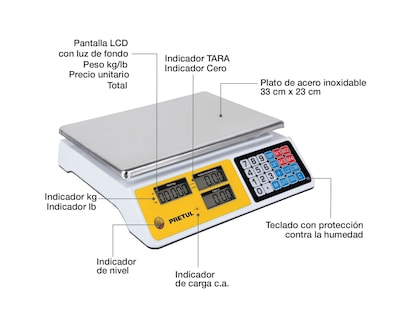 Foto 2 | Báscula Electrónica Capacidad 40kg Pretul Base-40p Multifunciones