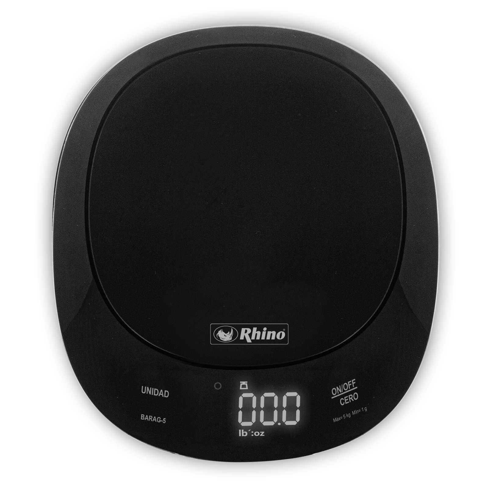 Báscula Electrónica Rhino Doméstica Contra Agua Barag-5 Color Negro