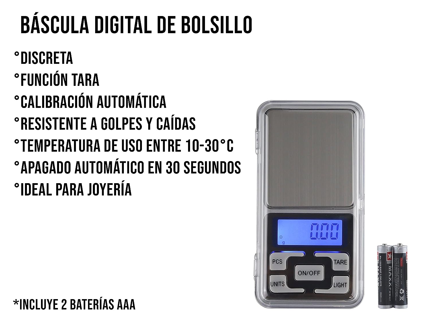 Foto 3 pulgar | Báscula 0.01 G A 200 Gramos Balanza De Bolsillo Digital Pantalla Lcd Portátil Gramera Con Sensor De Precisión