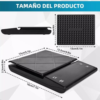 Foto 2 | Báscula Digital De Cocina Con Función Temporizada 0.1g/5kg Eo Safe Imports Esi-16304 Negro