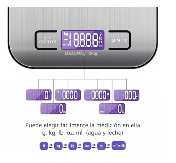 Foto 3 pulgar | Bascula Digital Xtellar Para Cocina Color Plata