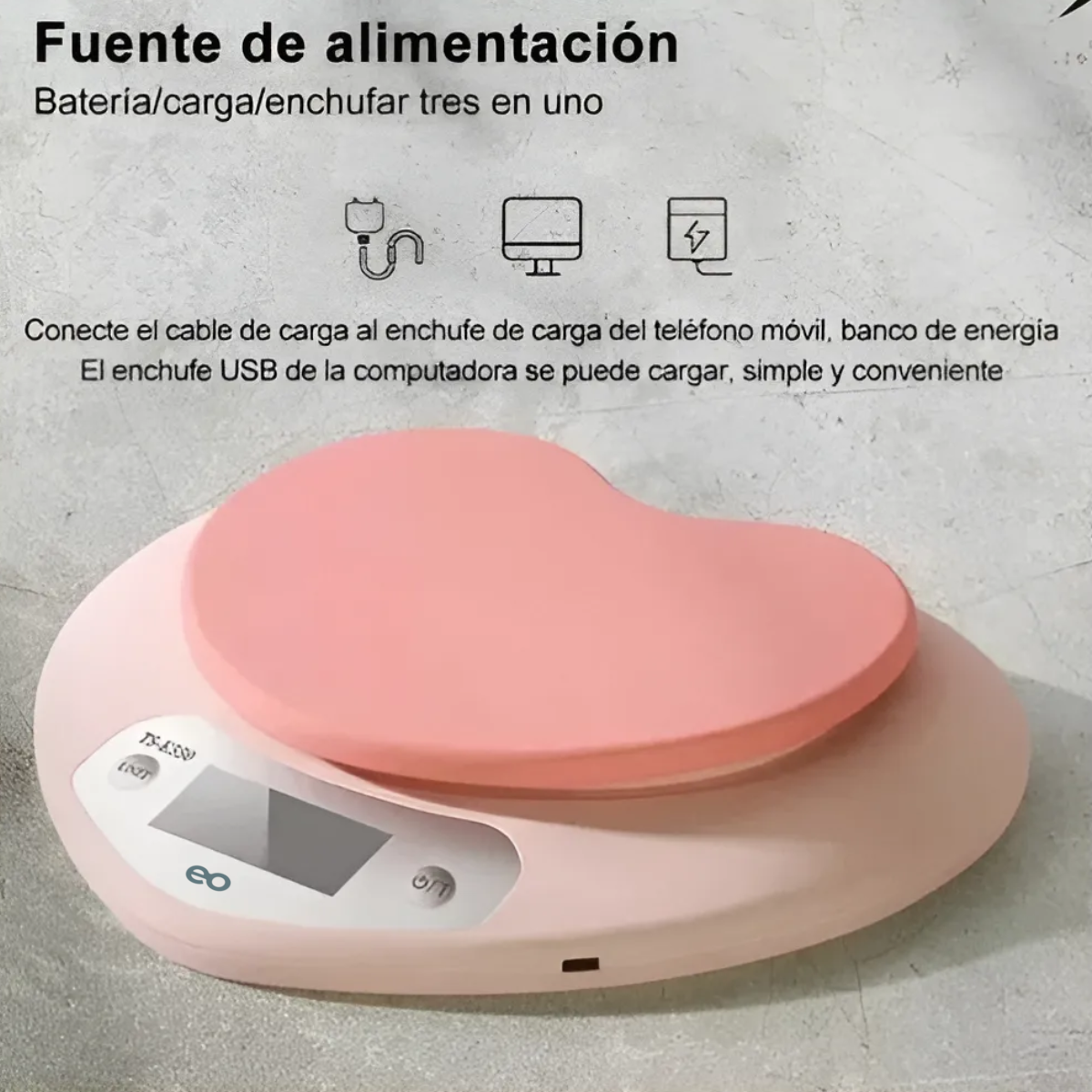 Foto 3 | Báscula Digital De Cocina Forma De Corazón Eo Safe Imports Esi-19170 Rosa